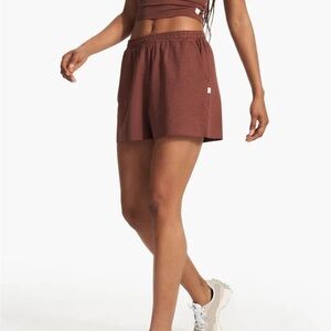 Vuori Women's DreamKnit™ Boyfriend Shorts Heather Cedar Brown XS